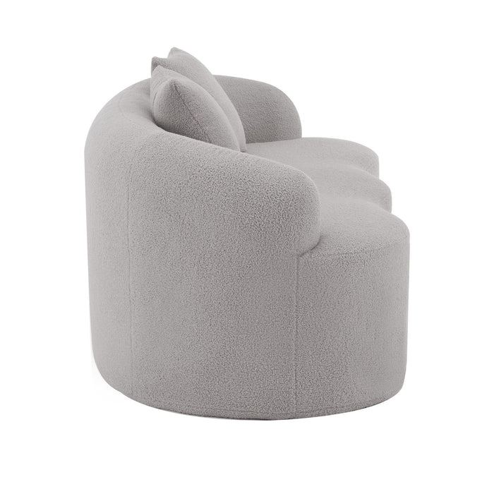 Curved Loveseat Sofa With Round Armrest