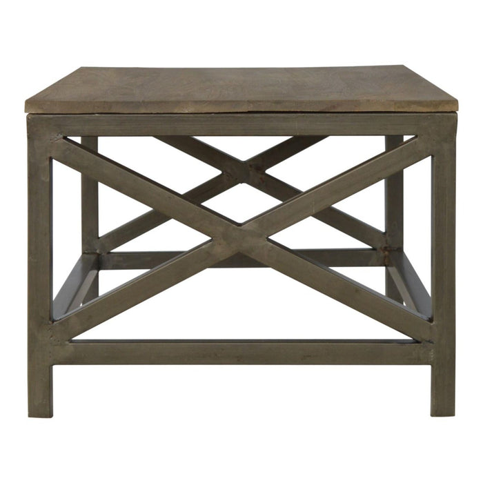 Cross Metal Coffee Table - Pewter