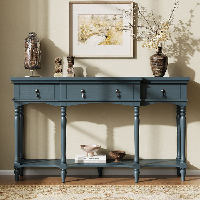 Retro Console Table With 3 Soft Close Drawers