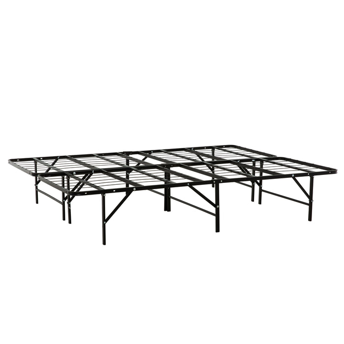 California King Size Bed Base, Mattress Foundation Bed Frame, Bedroom Furniture - Black