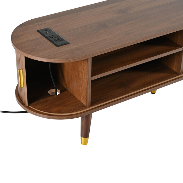 TV Stand & Coffee Table Set With Charging Station