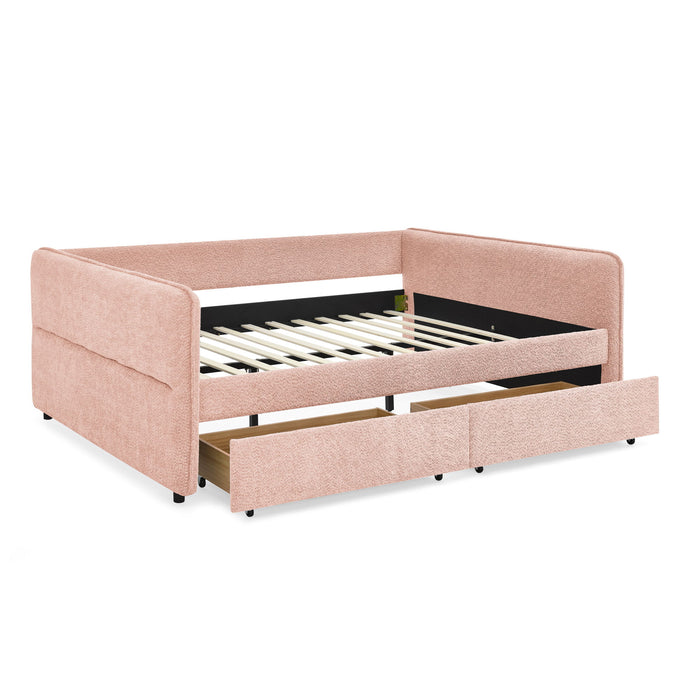 Upholstered Daybed & 2 Drawers