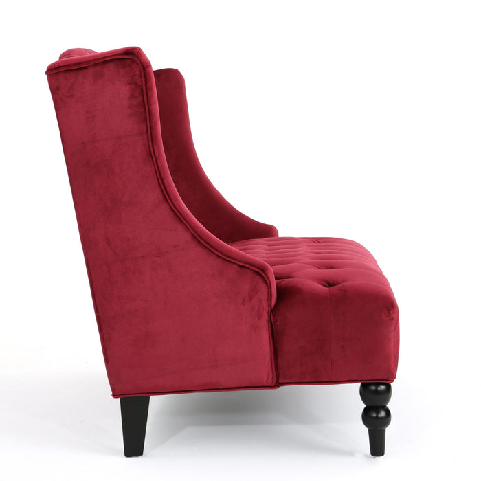 Nurturing - Upholstered Loveseat With Wing Back And Diamond Tufting
