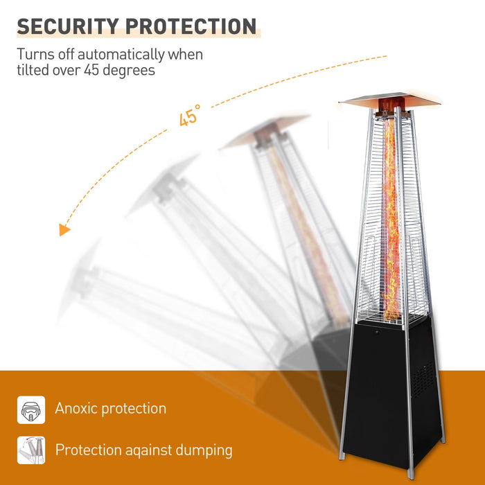 Patio Heater With Detachable Wheels, Protective Cover