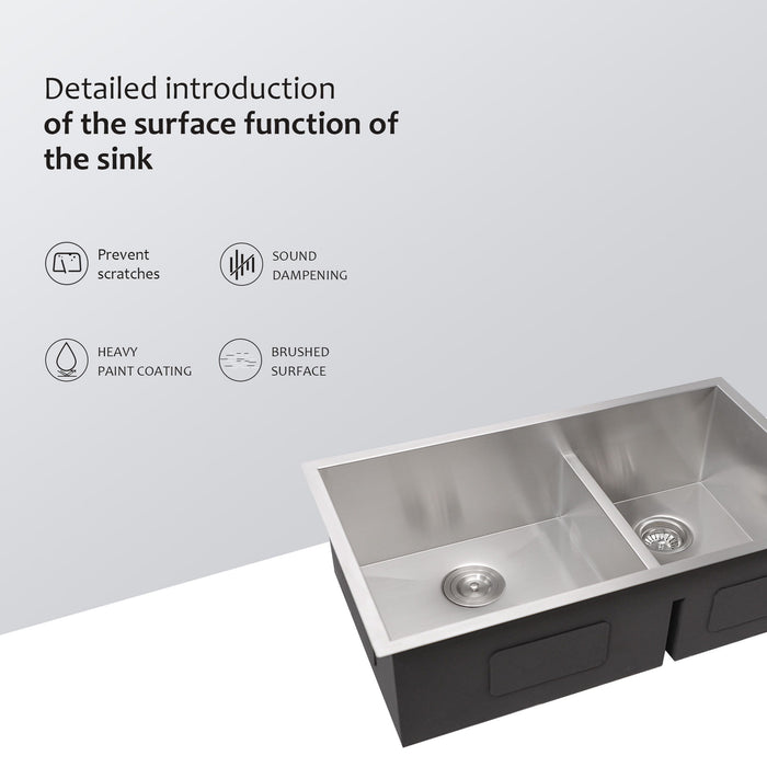 Modern Double Bowl Undermount Sink Design With 10" Deep Basins