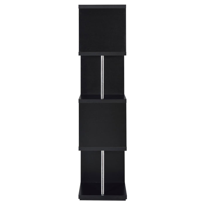 4 Tier Bookcase With Accents - Black