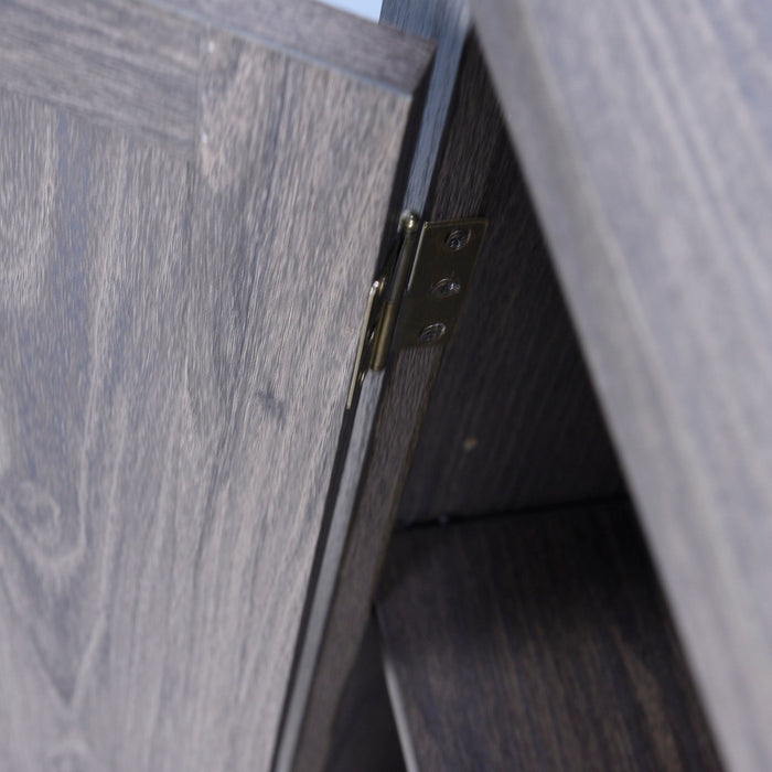 Elegant Sideboard With 2 Acrylic Mirrored Doors, Adjustable Shelf Storage