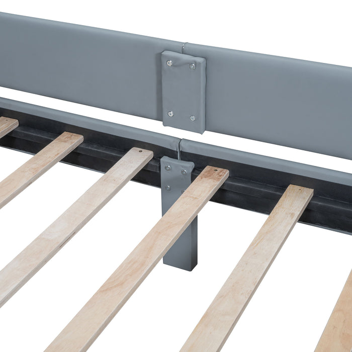 Upholstered Mother & Child Bed With Hydraulic Storage System, Drawer Box, Bedhead Storage Shelf And 2 Pairs Of Sockets & USB Ports