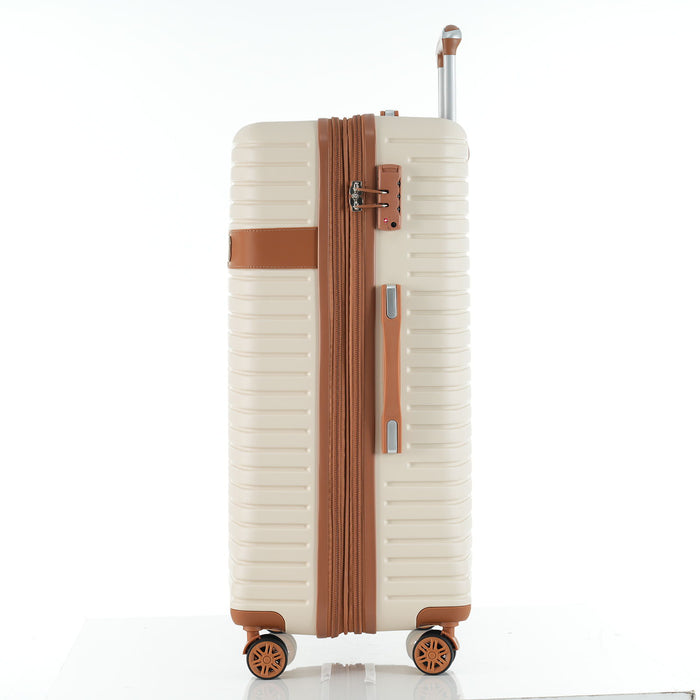 4 Piece Luggage Suitcase Set, Hard Shell Lightweight Expandable Travel Luggage With 4 Packing Cubes