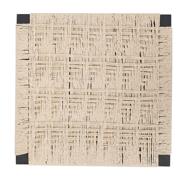 Style B, Woven Bar Stools With Backrest, Paper Rope Weave Dining Chairs For Kitchen Island - Creamy White