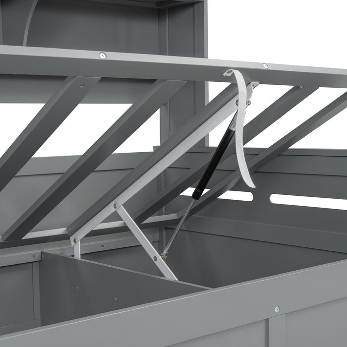 Daybed With All-In-One Cabinet And Shelf