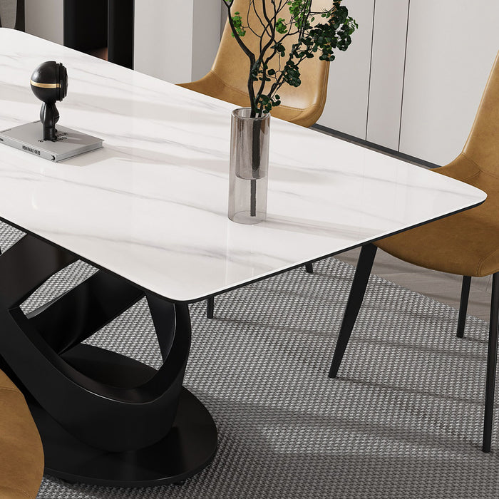 Rectangular Dining Table, Table For 8 Guests - Black / White