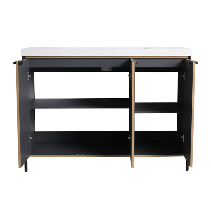 Modern Freestanding Bathroom Vanity With Resin Sink & Soft Close Cabinet Doors