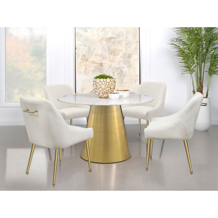 Earline - Round Dining Table - White Marble