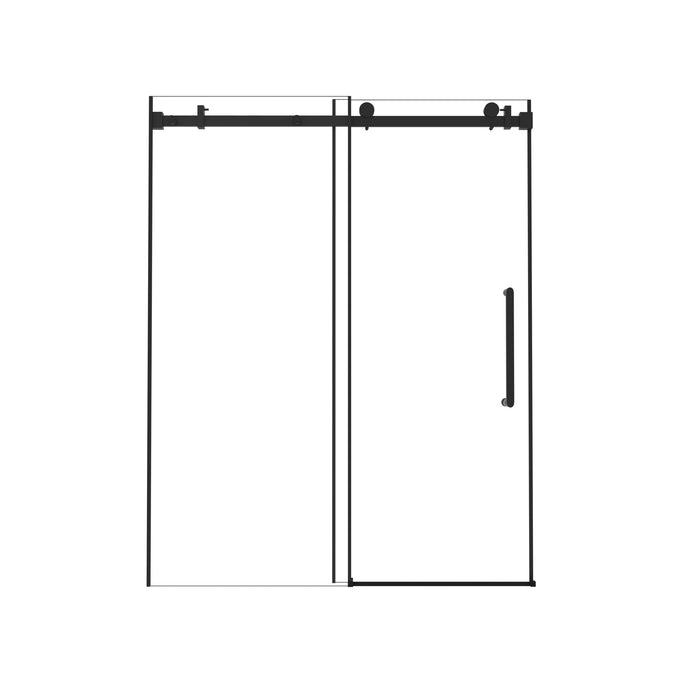 Frameless Single Sliding Shower Door, Square Tube Track
