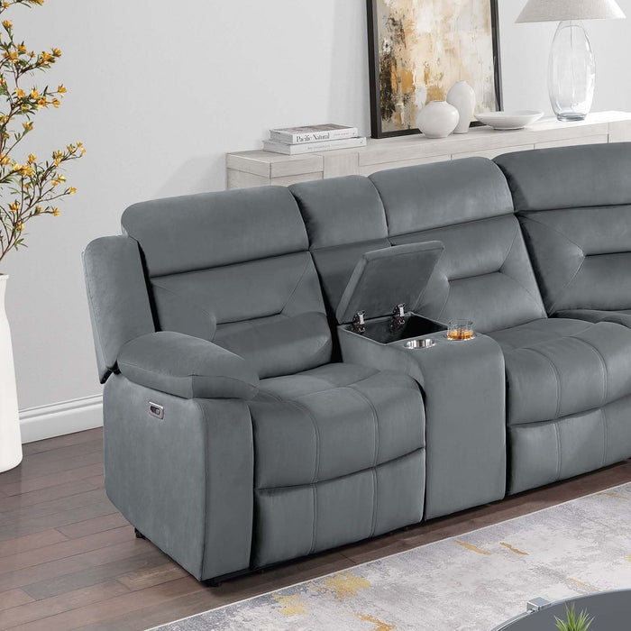 Power Reclining Sectional Set With Console Cup Holders