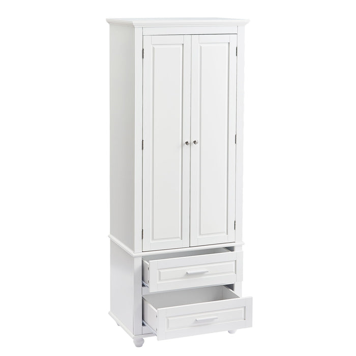 Tall Storage Cabinet With 2 Drawers For Bathroom