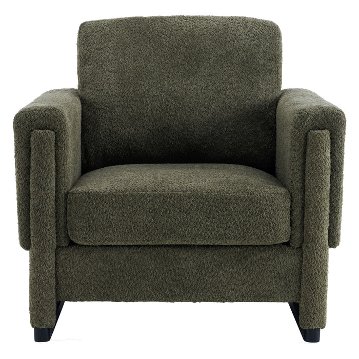 Upholstered Accent Armchair With Square Arm