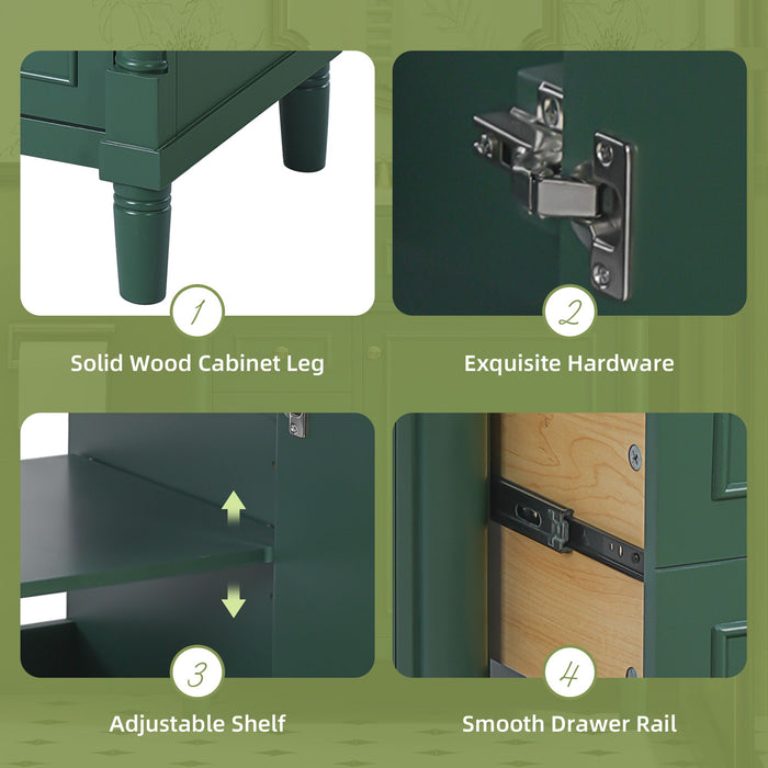 Bathroom Vanity With Sink, Freestanding Storage Cabinet & 2 Drawers And Soft Closing Door, Solid Legs, Frame, Basin,
