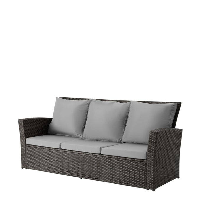 All-Weather Wicker 3 Seat Patio Sofa With Thick Cushions