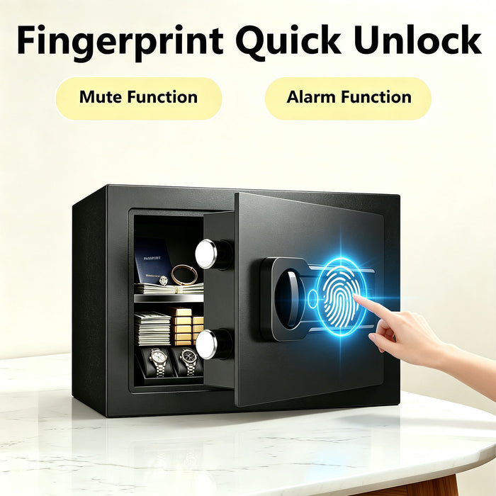 Home Safe, Fingerprint & Digital Keypad Lock, Security Cabinet
