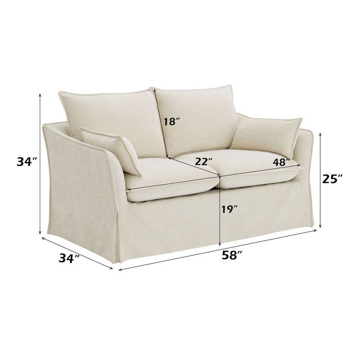 Shane - Loveseat With 2 Pillows - Beige