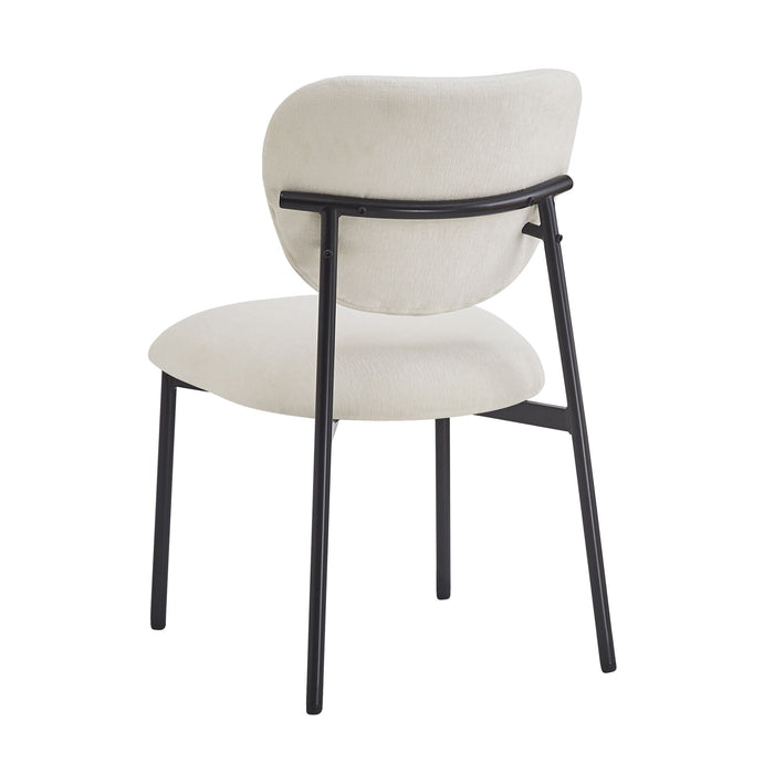 Modern Upholstered Dining Chairs With Metal Legs (Set of 2) - Beige