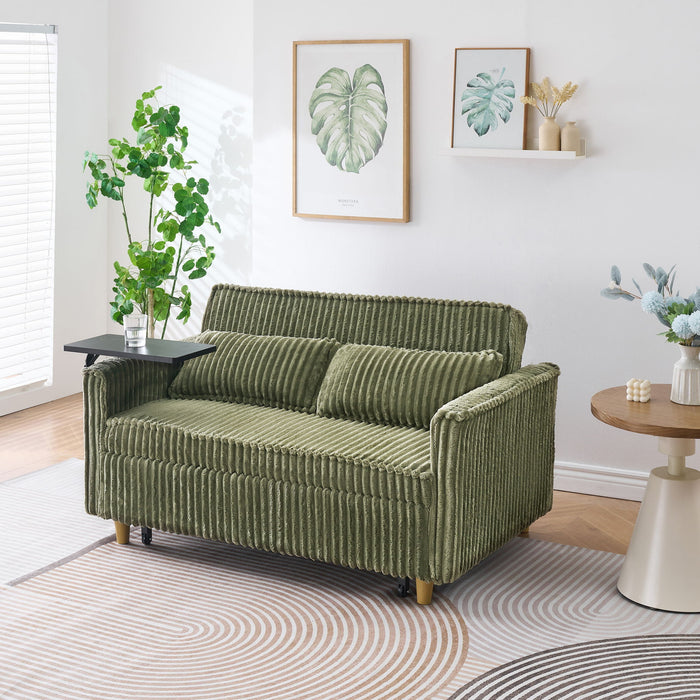 Pull Out Sofa With Movable Tabletop And USB Ports