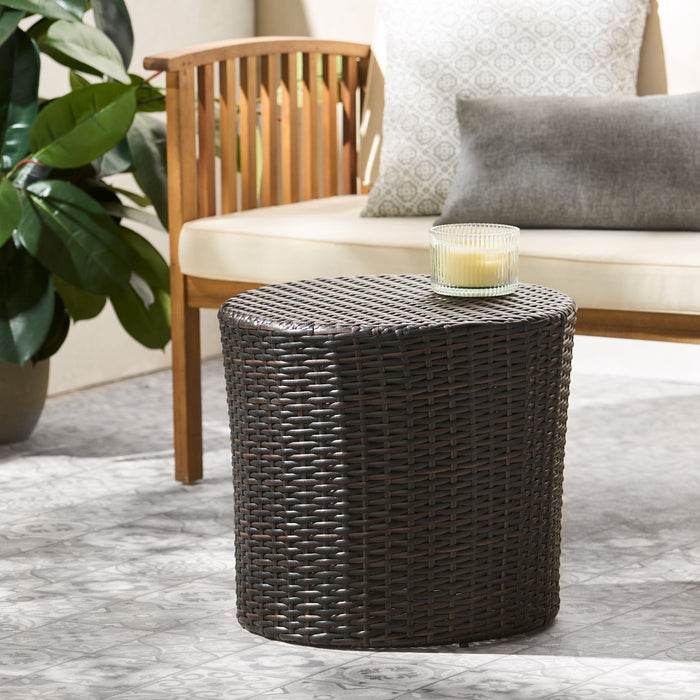 Barrel Side Table With Handcrafted Details