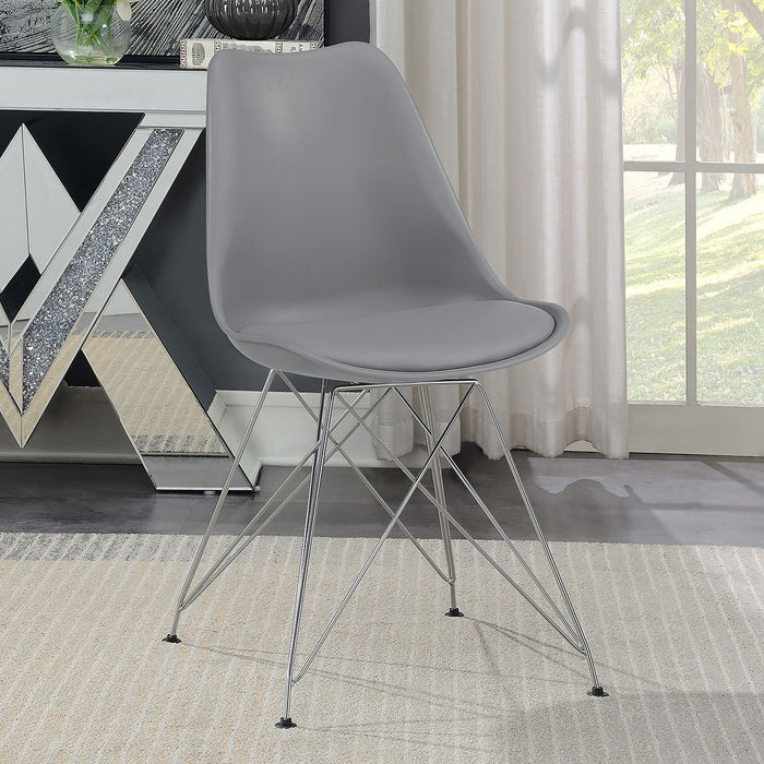 Padded Side Chair And Soft Upholstered Seat (Set of 2) - Gray