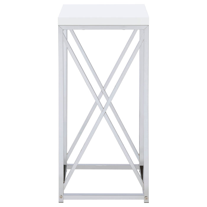 Accent Table With Accents - Glossy White
