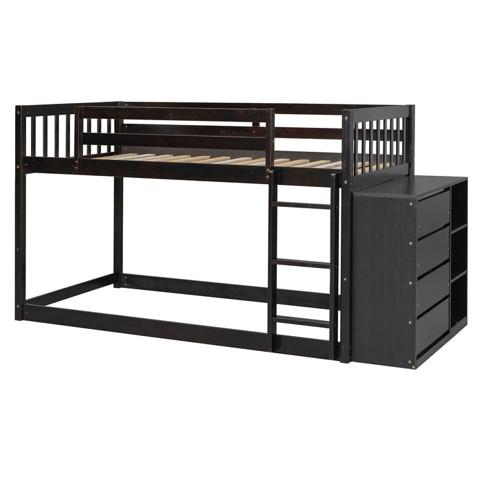 Bunk Bed With 4 Drawers And 3 Shelves