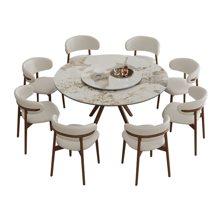 Modern Sintered Stone Dining Table Set With Chairs