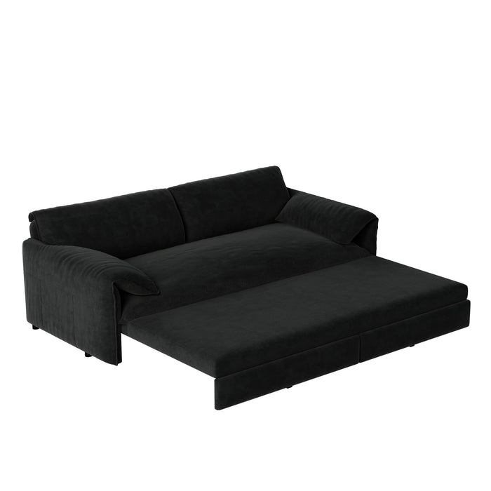 Queen Pull Out Sofa Bed, 3 In 1 Convertible Sleeper Sofa With Side Storage