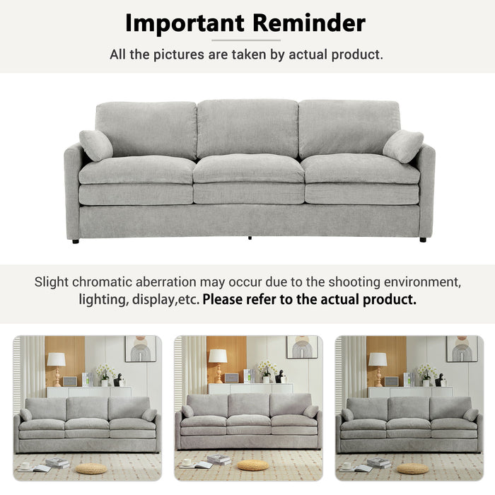 Cozy Upholstered 3 Seater Sofa With Double Cushion