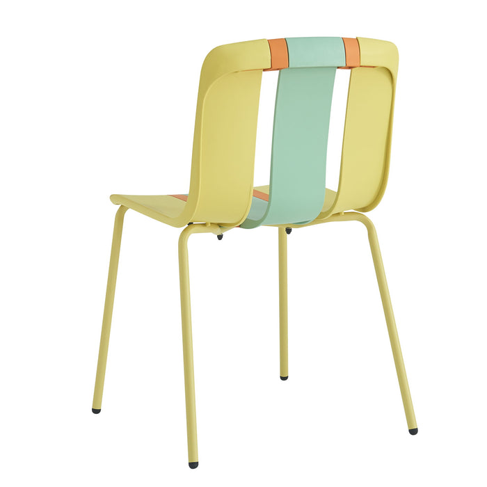 Modern Striped Blocking Single Chairs (Set of 4)