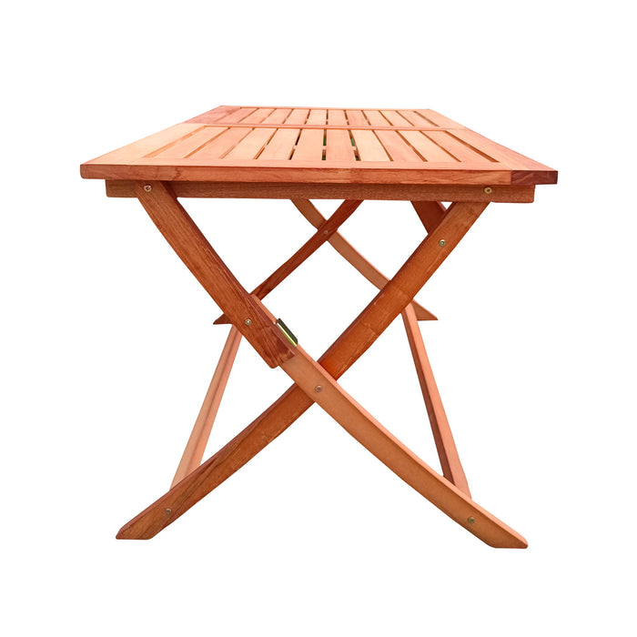 Foldable Patio Dining Set With 1 Dining Table, Indoor And Outdoor Use, Solid Wood - Teak