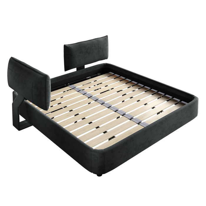 Cloud Bed Frame With Oversized Padded Movable Headboard