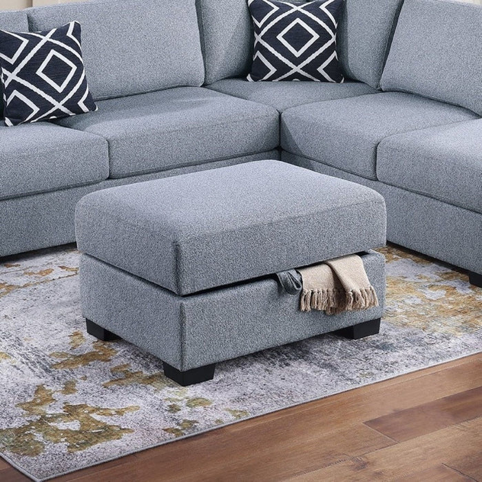 Reversible Sectional Sofa With Built In Shelf And Storage Ottoman, L - Shaped Living Room Furniture
