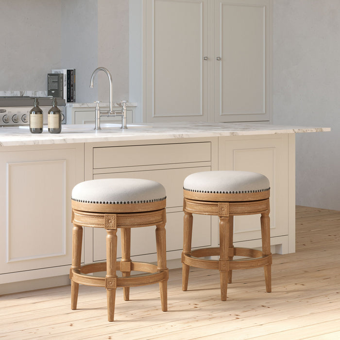 Rustic Elegance Backless Swivel Stool