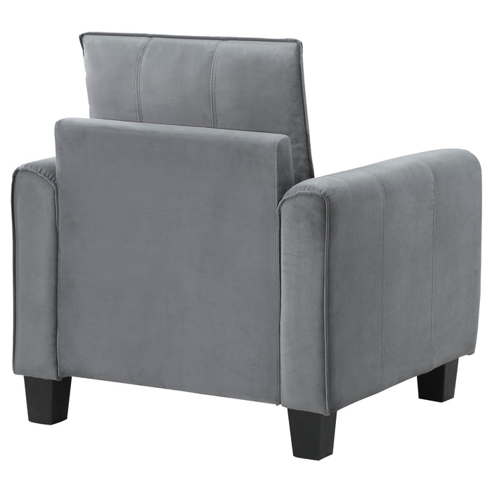 Dixon - Upholstered Rolled Arm Accent Chair - Gray