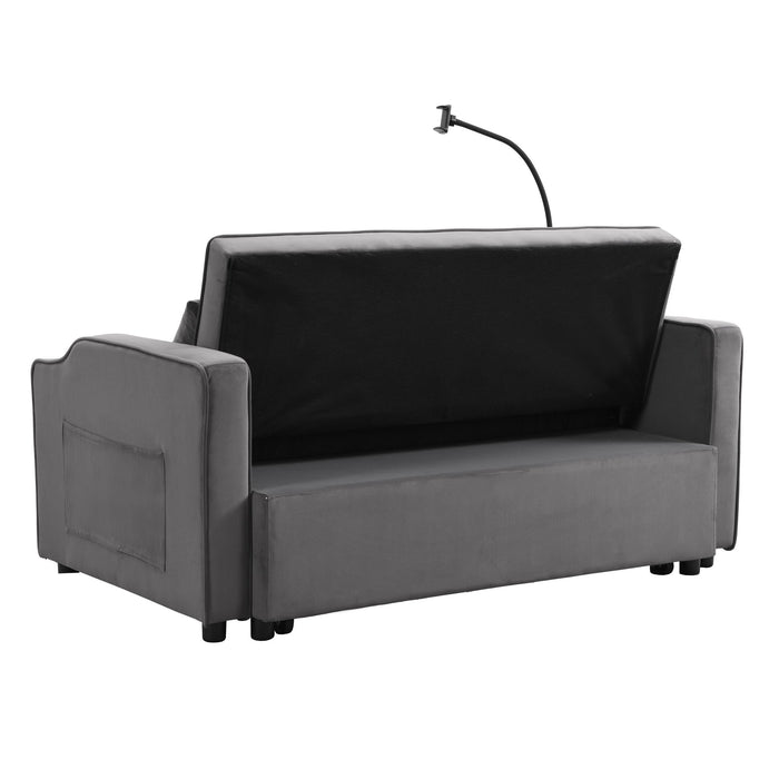 Sofa Bed With Trundle For Small Rooms - Dark Gray
