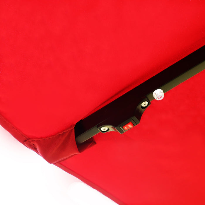 Double- Sided Outdoor Market Umbrella With Lights And Base