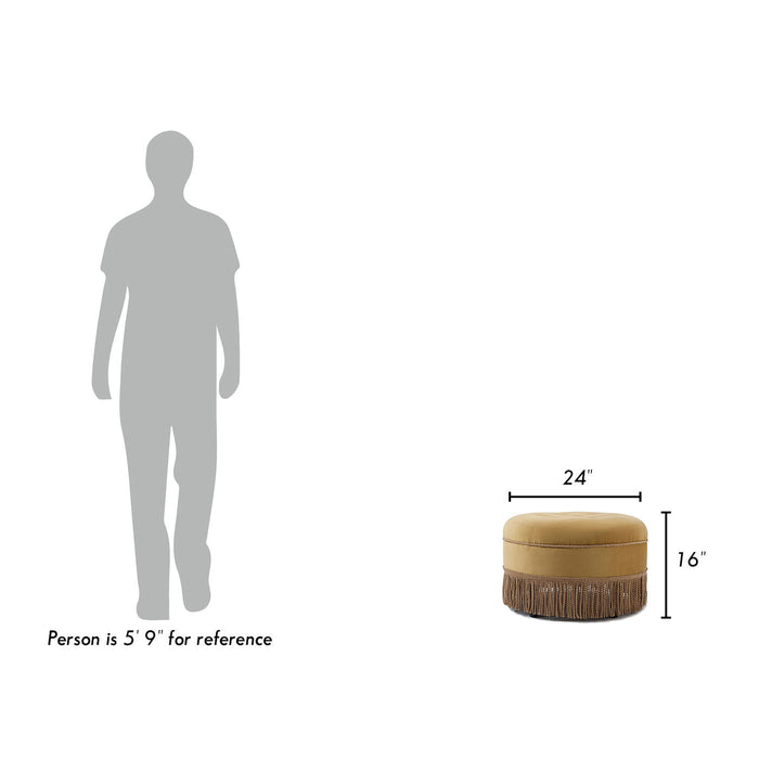 Yolanda - Luxurious Upholstery Round Upholstered Accent Ottoman