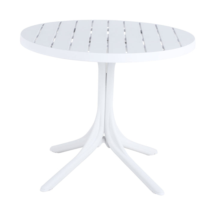 Modern Round Table, Waterproof, UV Resistant And Durable - White