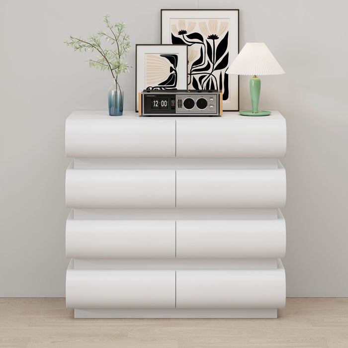 Minimalist Handle Less 8 Drawer Dresser With Wide Storage