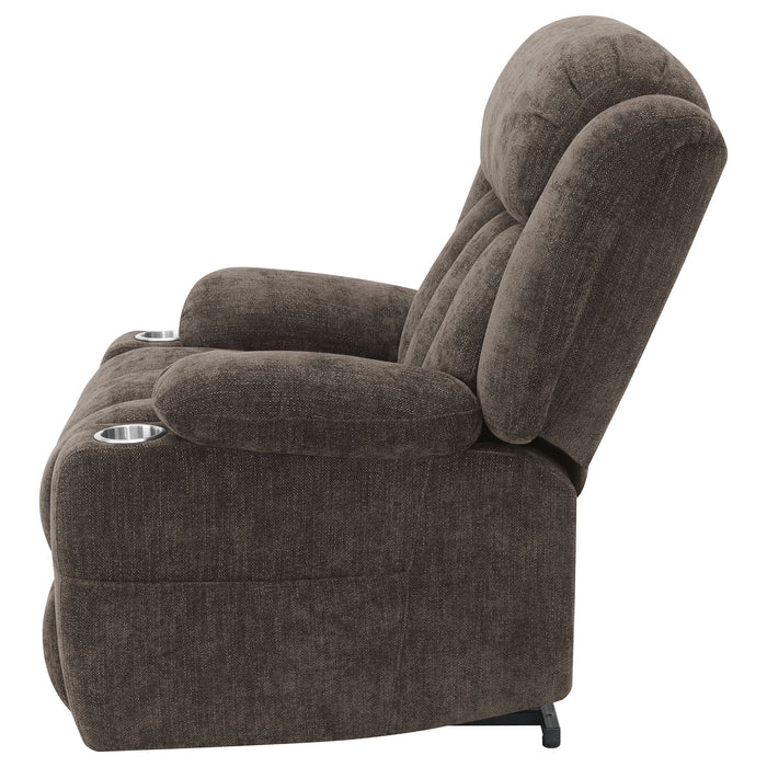 Beca - Upholstered Power Lift Recliner With Cupholders And USB Charging