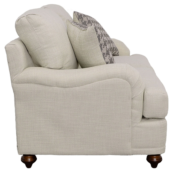Brewster - Upholstered Loveseat With English Arms - Light Gray