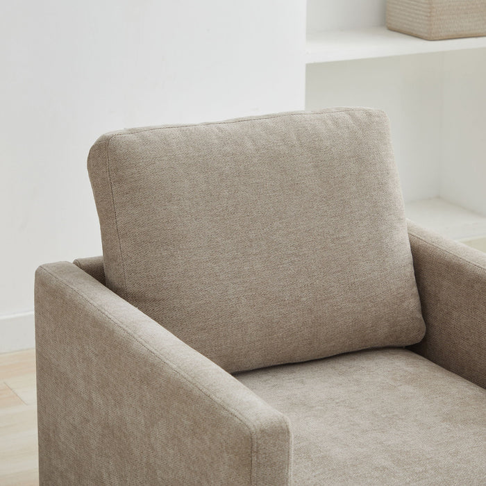 Square Upholstered Swivel Accent Chair