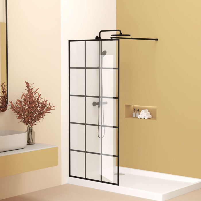 Framed Glass Shower Screen - Matte Black